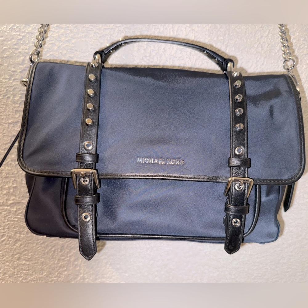 Michael Kors Navy Leila Flap messenger crossbody
